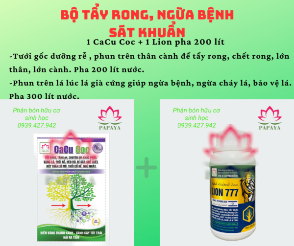 Bộ tẩy rong, ngừa bệnh, sát khuẩn